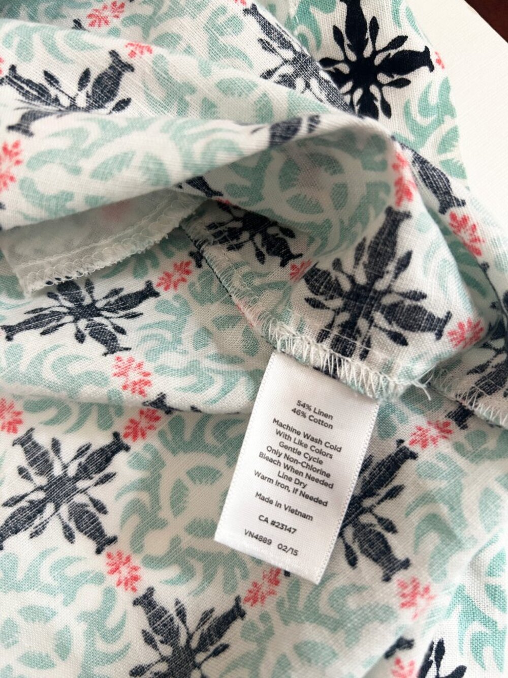 Talbots Linen Blend Geometric Sleeveless Knee Length Dress Size 6 - Picture 7 of 8